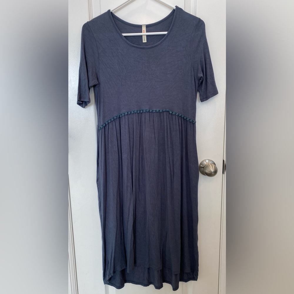 Grey Casual Short Sleeve Dress